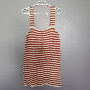 Faherty Seacoast Crochet Organic Cotton Dress In Sand Beachy Boho Hippie XL